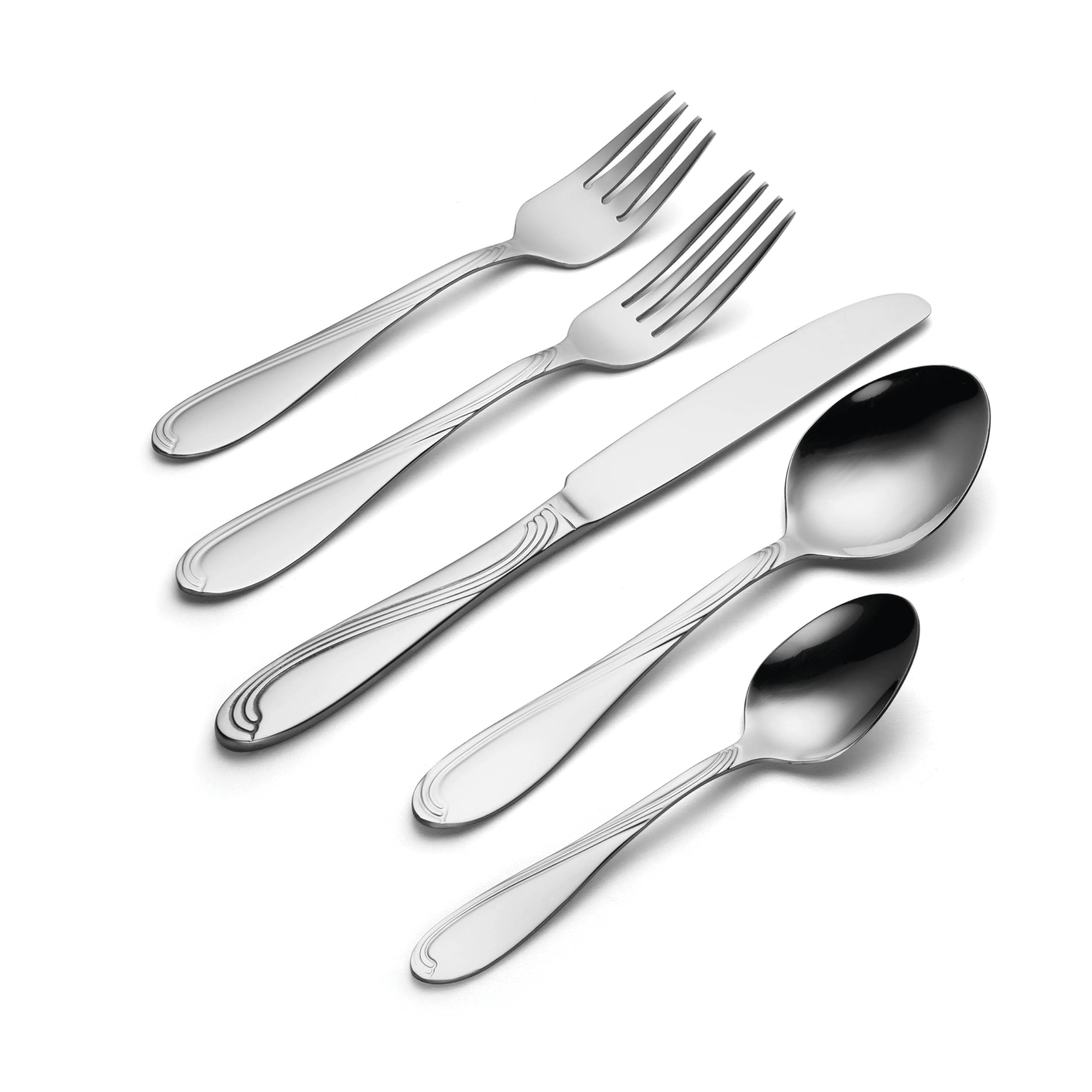 Amazon.com | Oneida H097090A Cresta 90 Piece Everyday Flatware Set